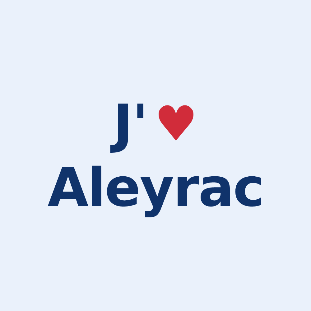 Sticker personnalisé Aleyrac — design J'aime Aleyrac