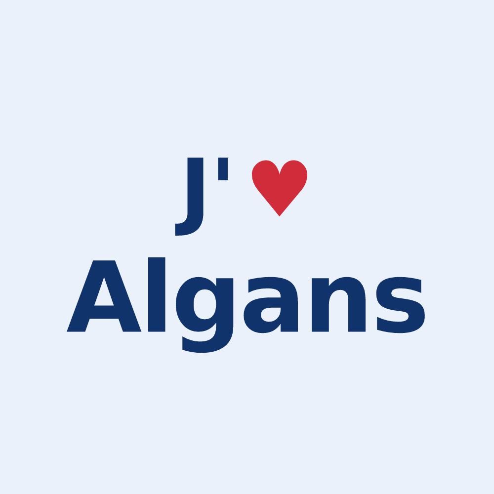 Sticker personnalisé Algans — design J'aime Algans