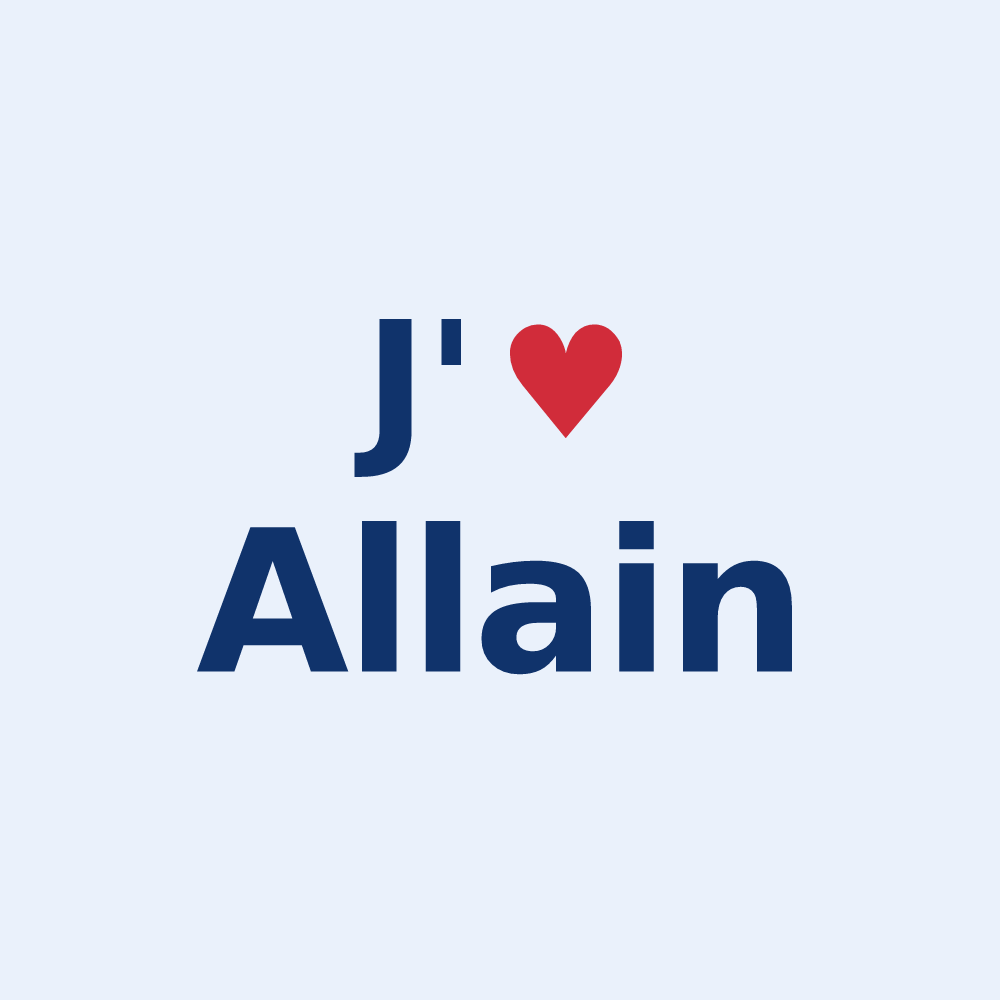 Sticker personnalisé Allain — design J'aime Allain