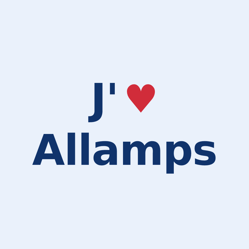 Sticker personnalisé Allamps — design J'aime Allamps