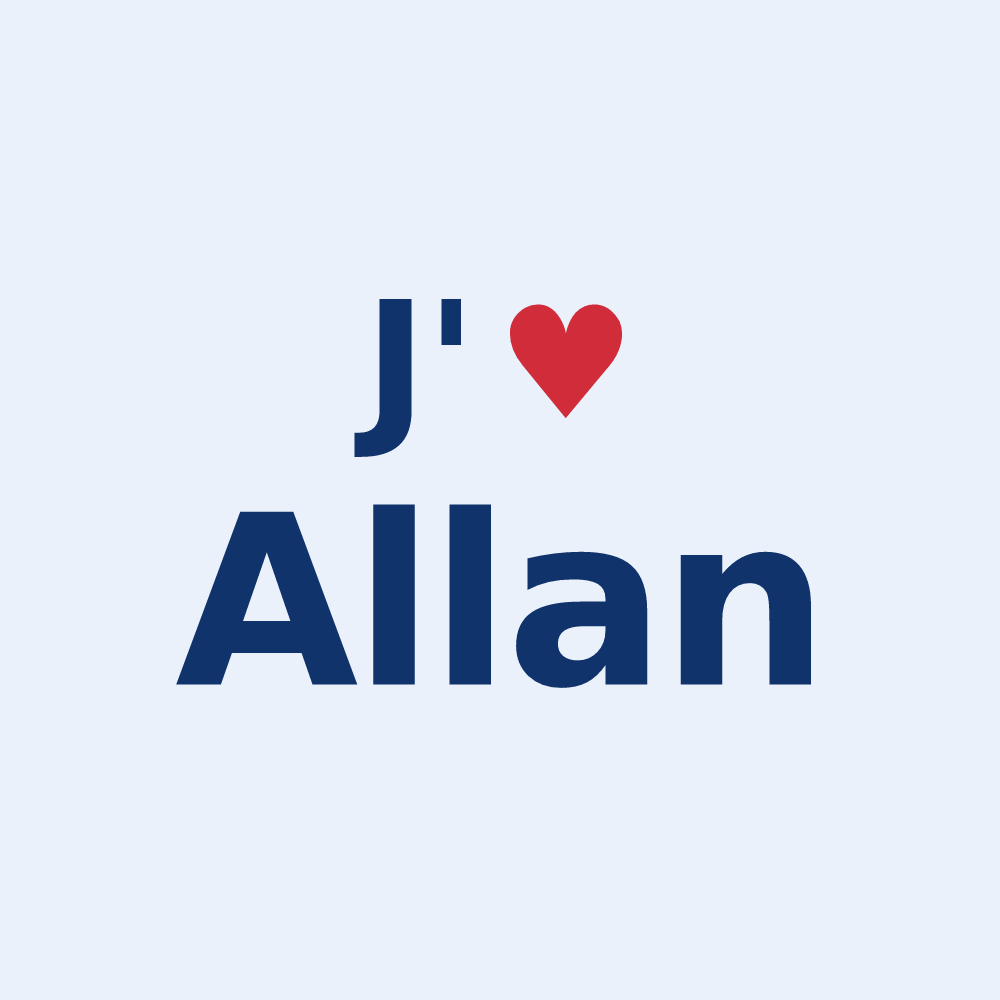 Sticker personnalisé Allan — design J'aime Allan