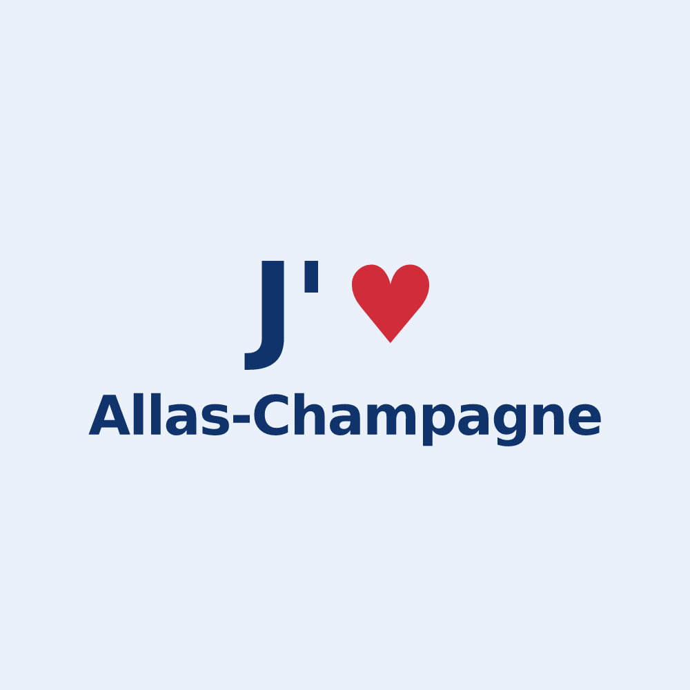 Sticker personnalisé Allas-Champagne — design J'aime Allas-Champagne