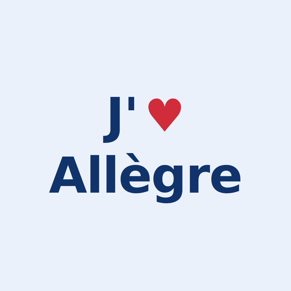 Sticker personnalisé Allègre — design J'aime Allègre