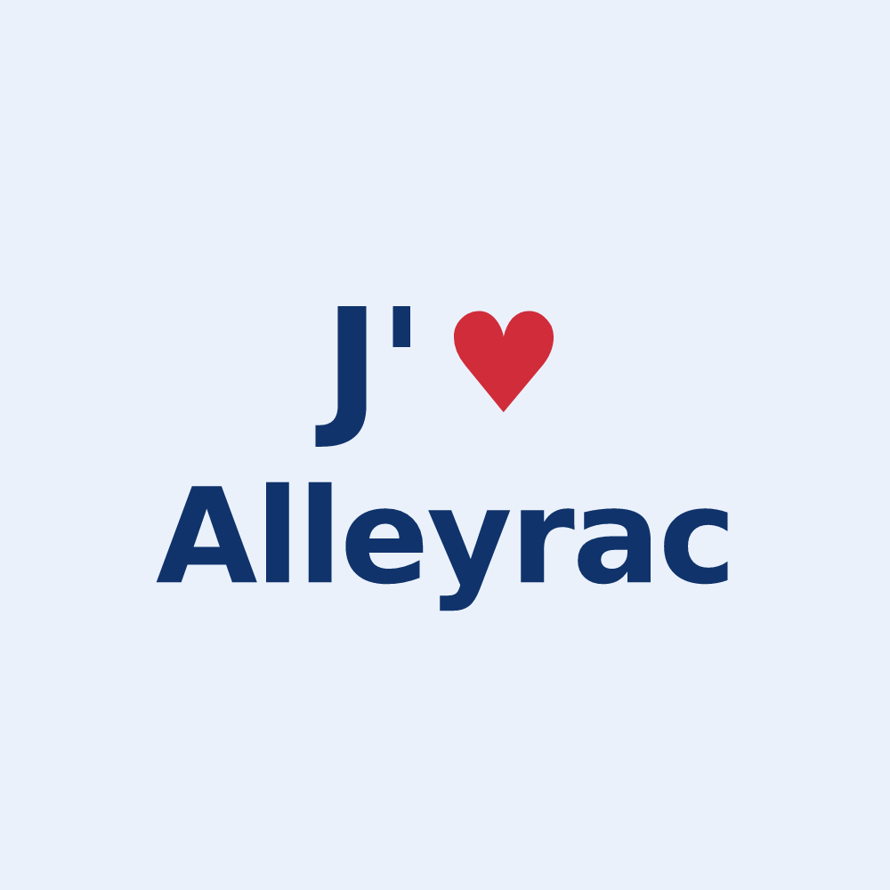 Sticker personnalisé Alleyrac — design J'aime Alleyrac
