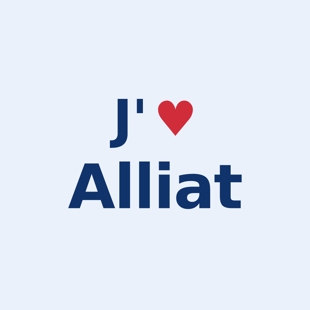 Sticker personnalisé Alliat — design J'aime Alliat