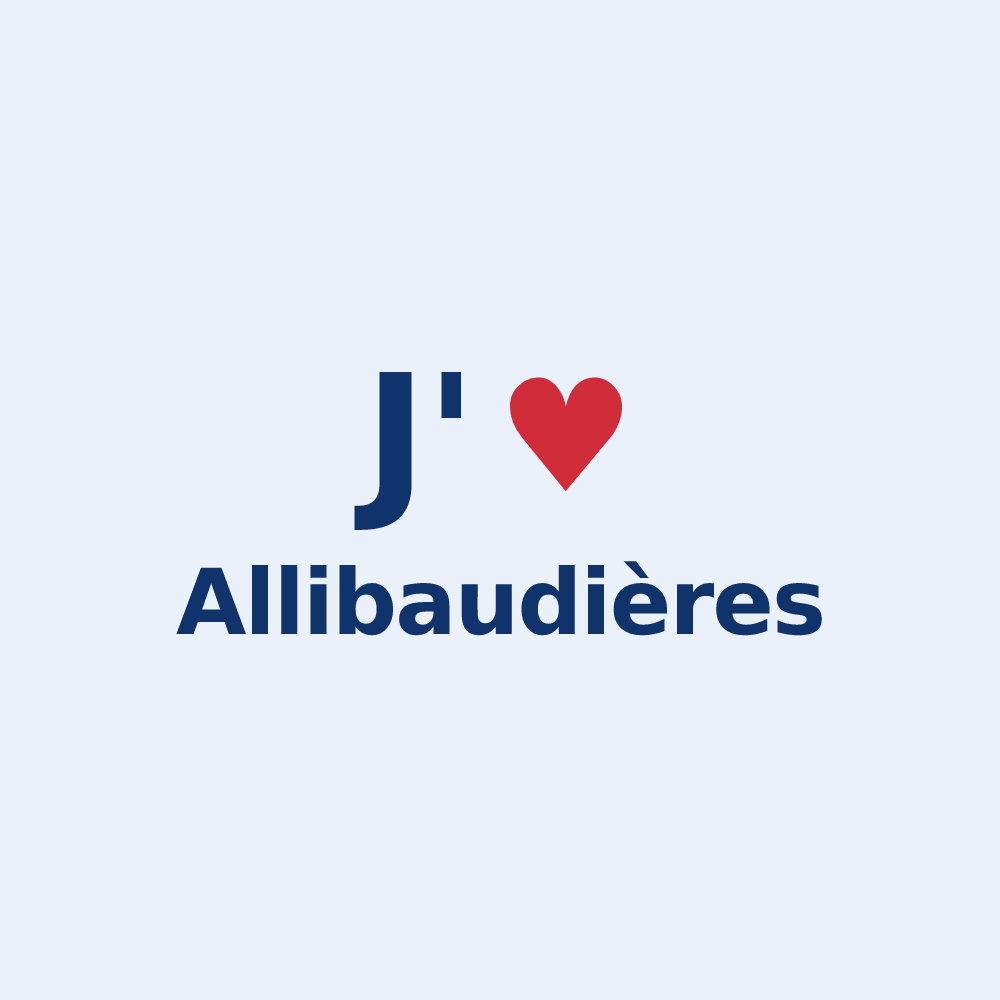 Sticker personnalisé Allibaudières — design J'aime Allibaudières