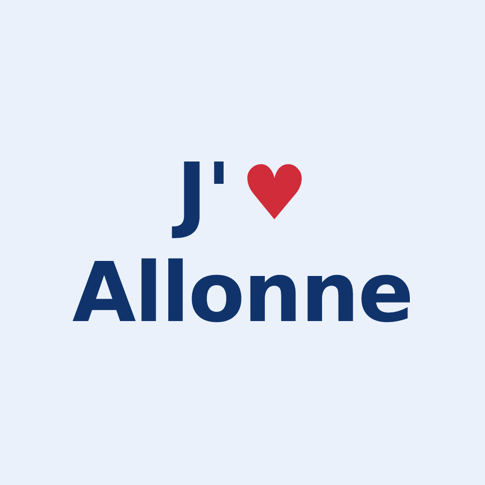 Sticker personnalisé Allonne — design J'aime Allonne