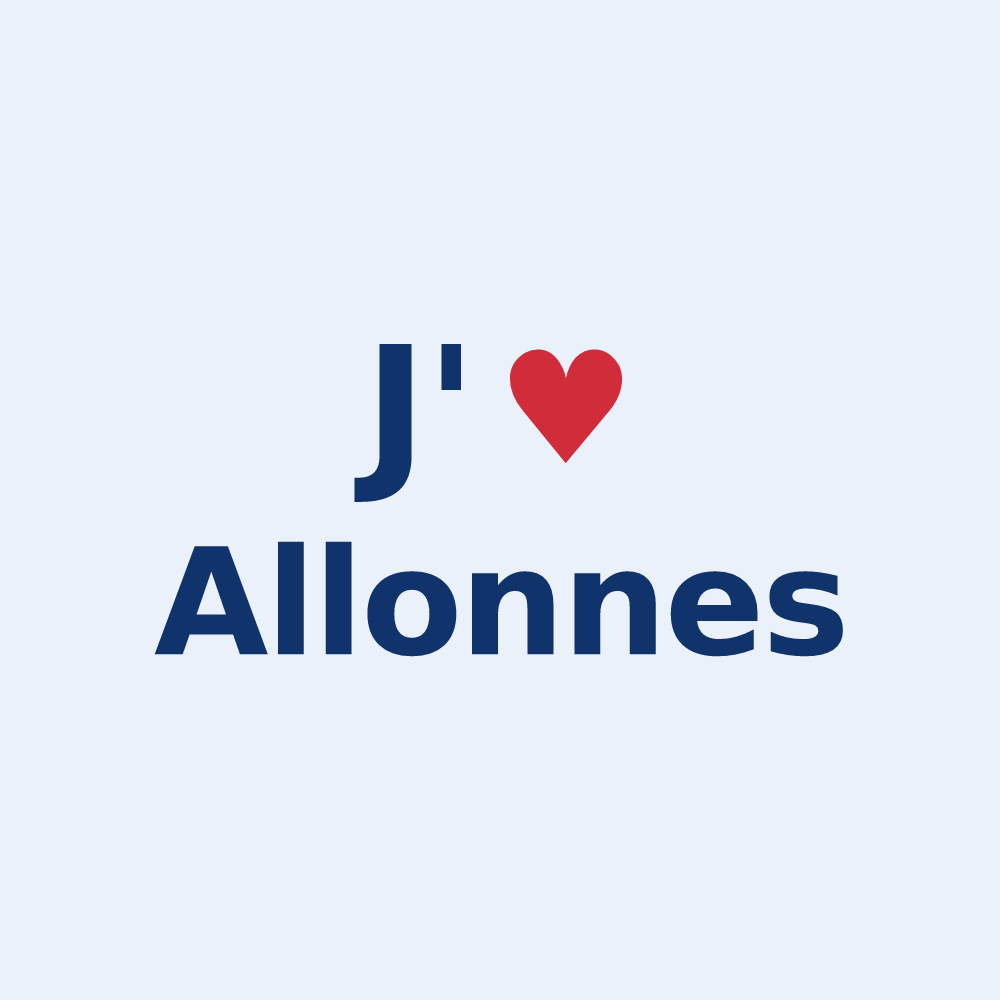 Sticker personnalisé Allonnes — design « J'aime Allonnes » imprimé sur le sticker