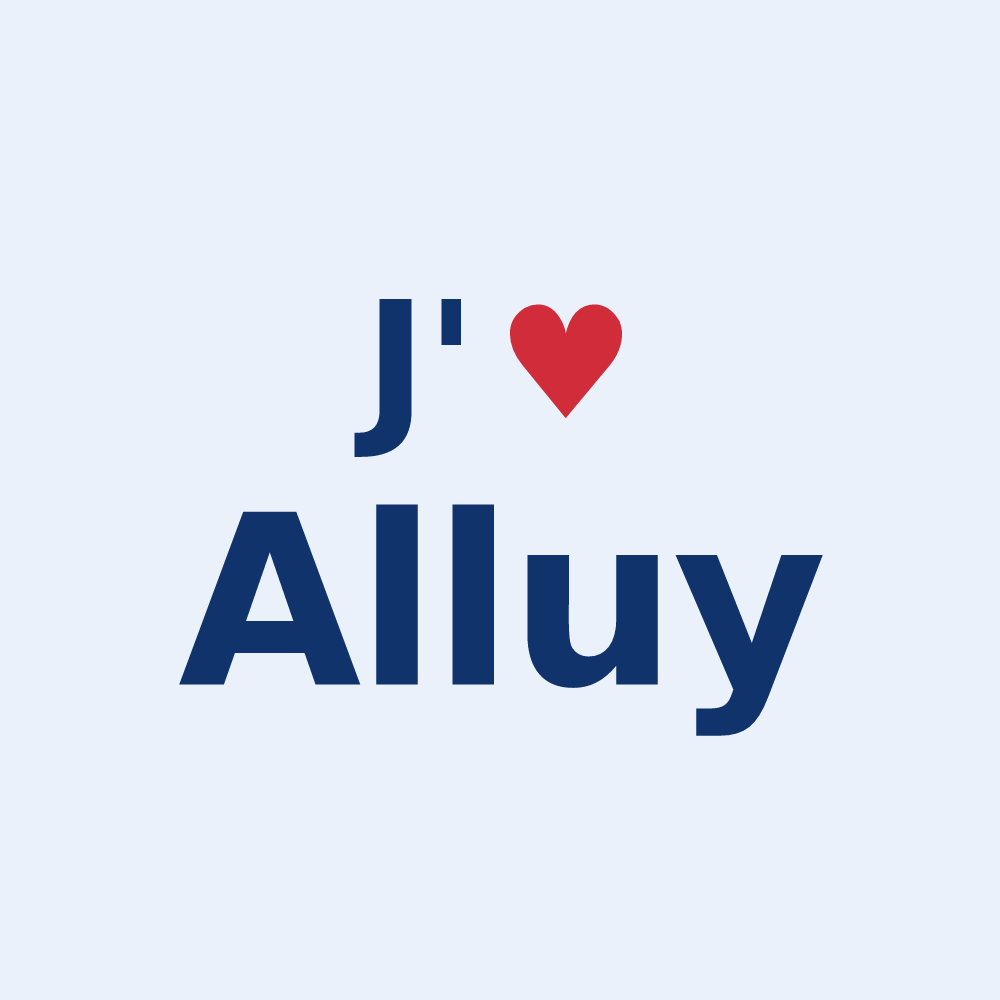 Sticker personnalisé Alluy — design J'aime Alluy