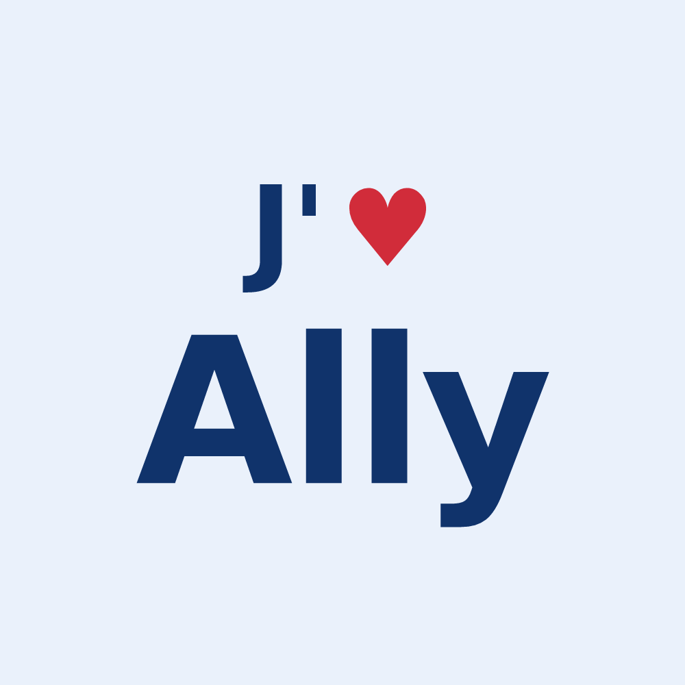 Sticker personnalisé Ally — design J'aime Ally