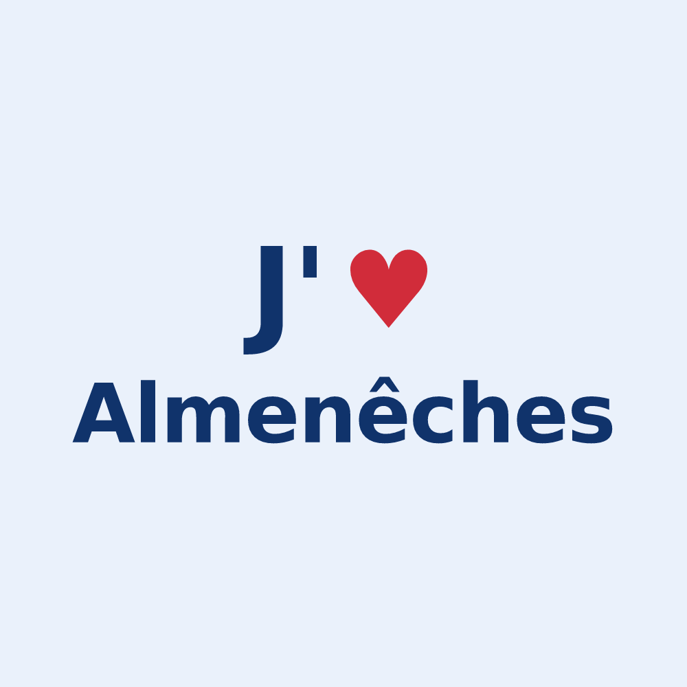 Sticker personnalisé Almenêches — design J'aime Almenêches