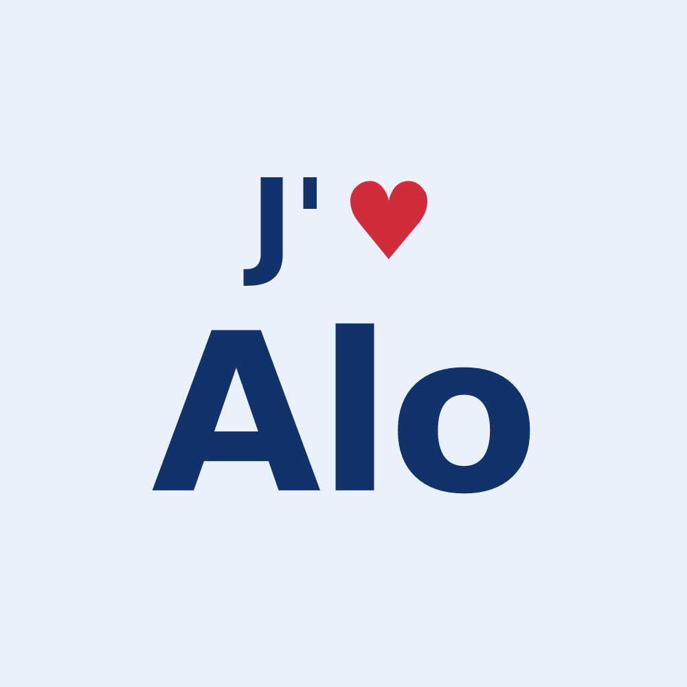 Sticker personnalisé Alo — design J'aime Alo