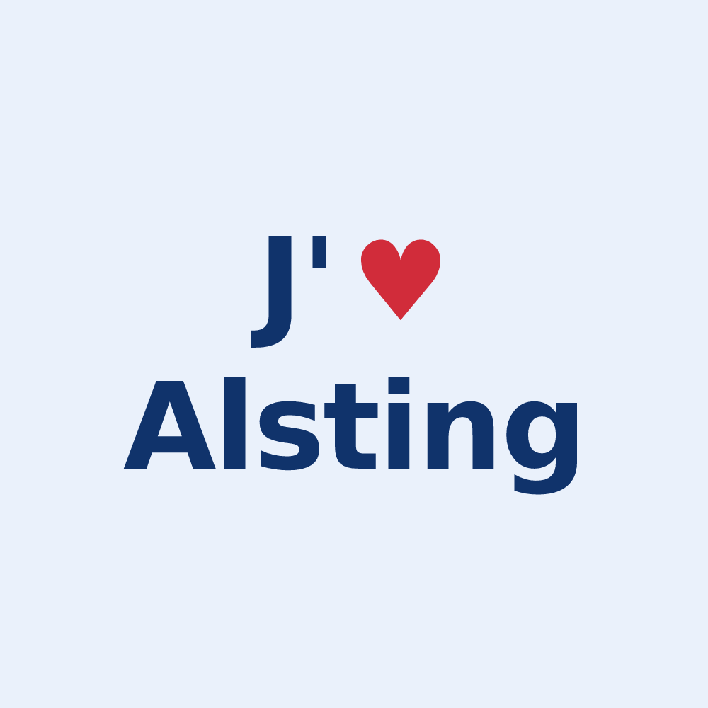 Sticker personnalisé Alsting — design J'aime Alsting