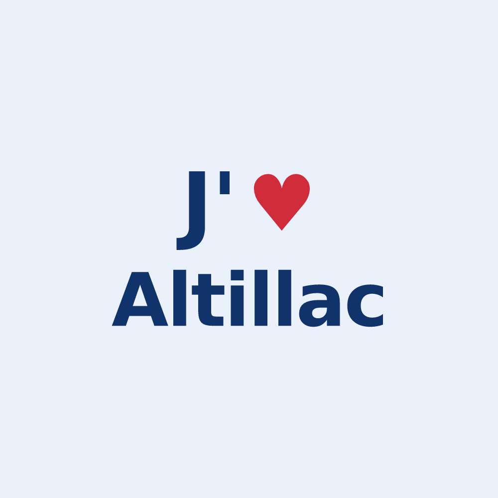 Sticker personnalisé Altillac — design J'aime Altillac