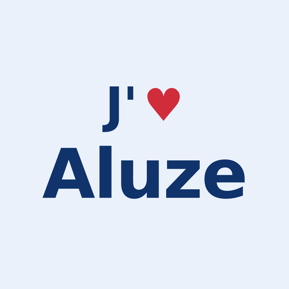Sticker personnalisé Aluze — design J'aime Aluze