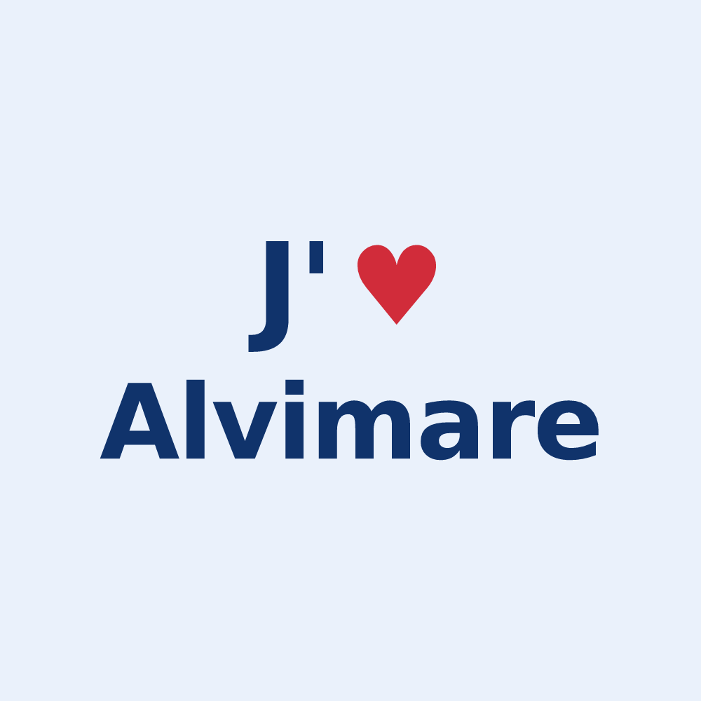 Sticker personnalisé Alvimare — design J'aime Alvimare