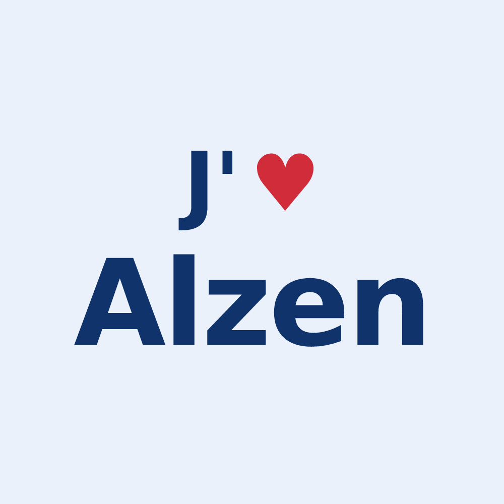 Sticker personnalisé Alzen — design J'aime Alzen