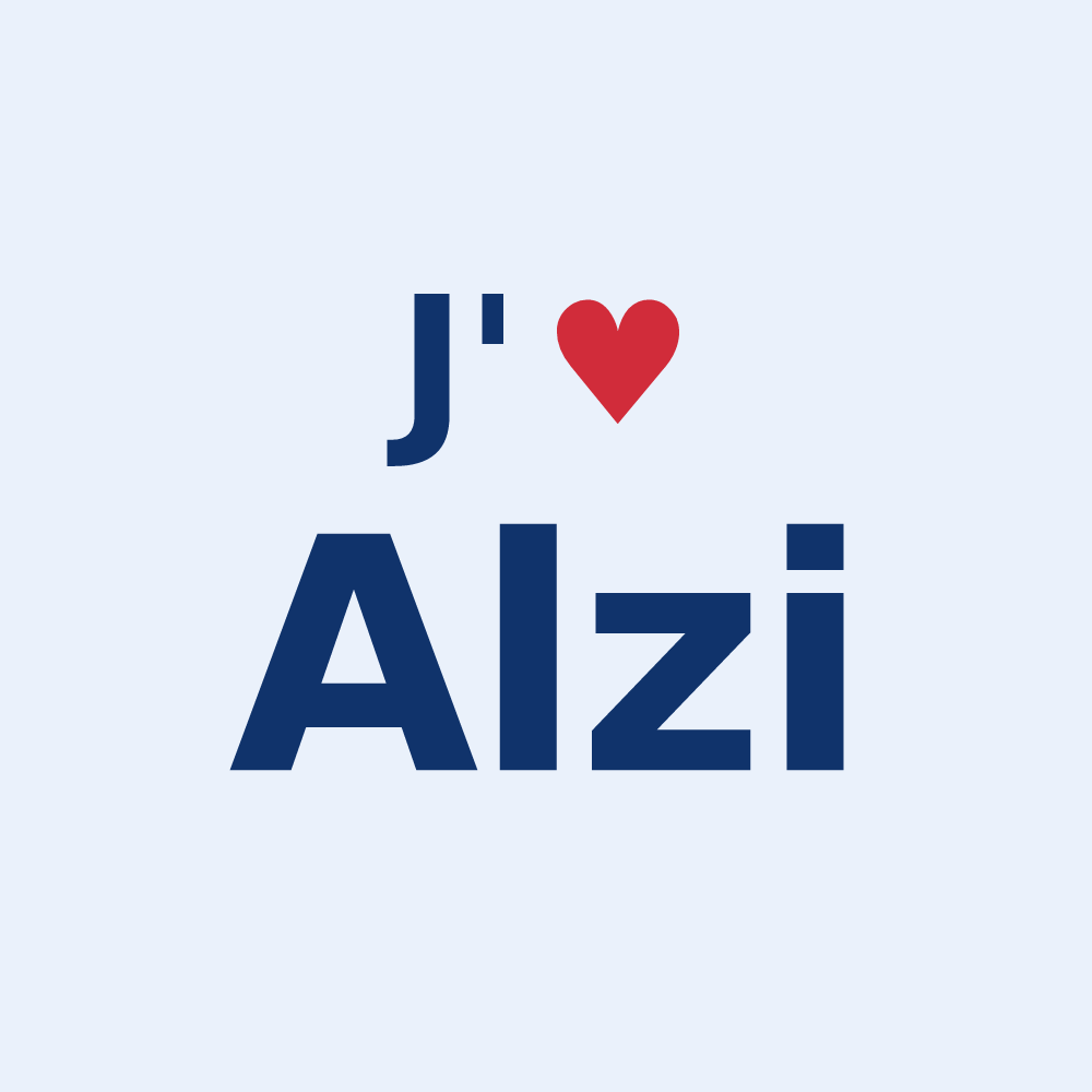 Sticker personnalisé Alzi — design J'aime Alzi