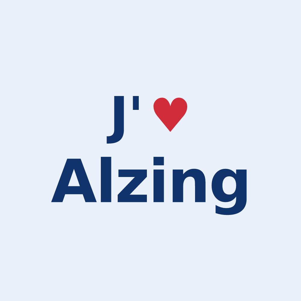 Sticker personnalisé Alzing — design J'aime Alzing
