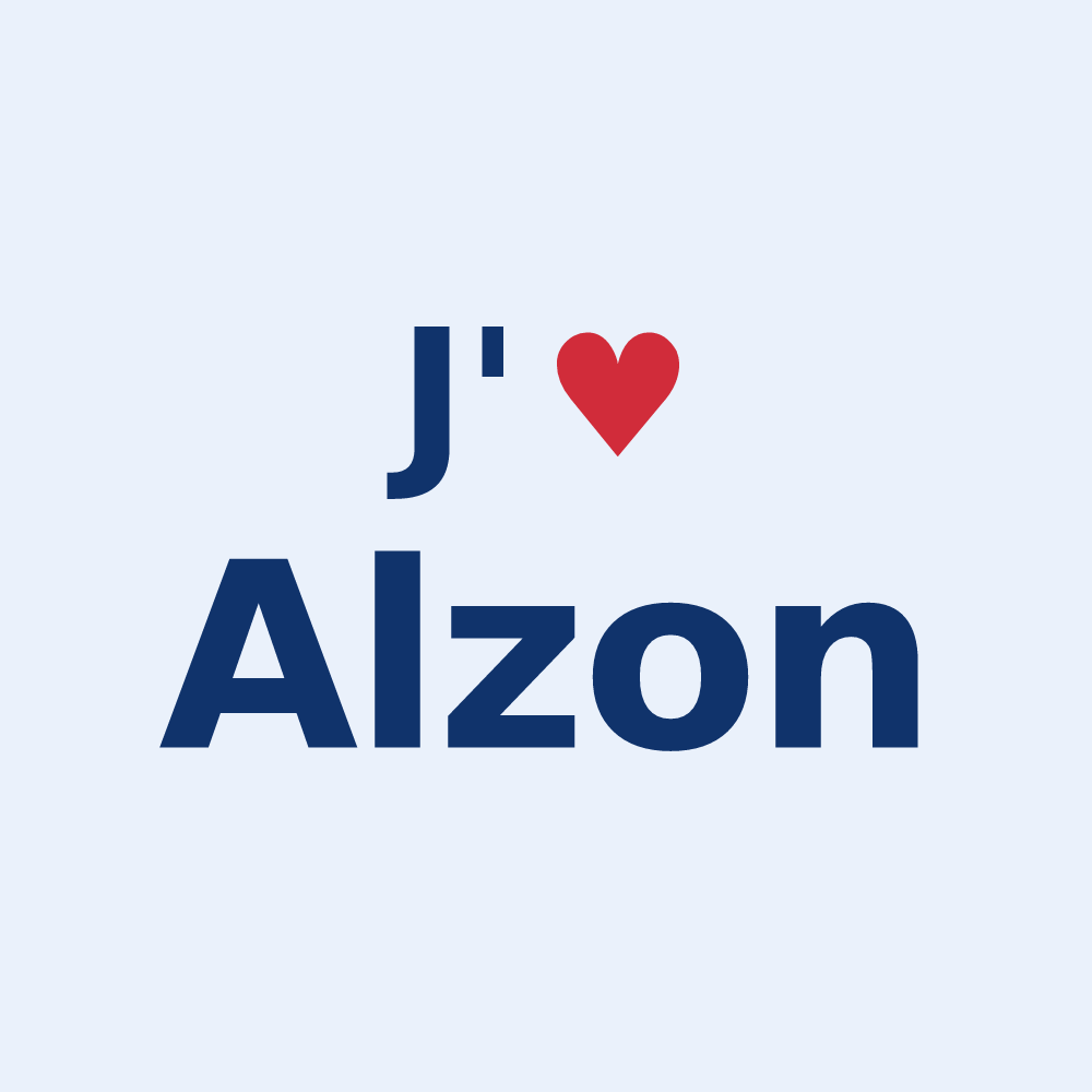 Sticker personnalisé Alzon — design J'aime Alzon