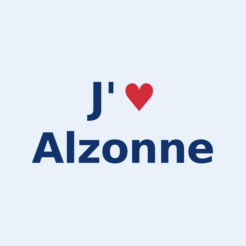 Sticker personnalisé Alzonne — design J'aime Alzonne