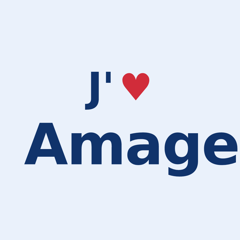 Sticker personnalisé Amage — design J'aime Amage
