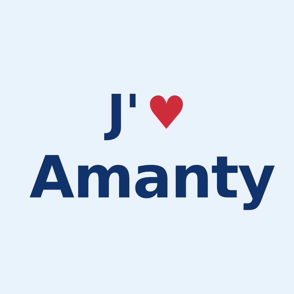 Sticker personnalisé Amanty — design J'aime Amanty