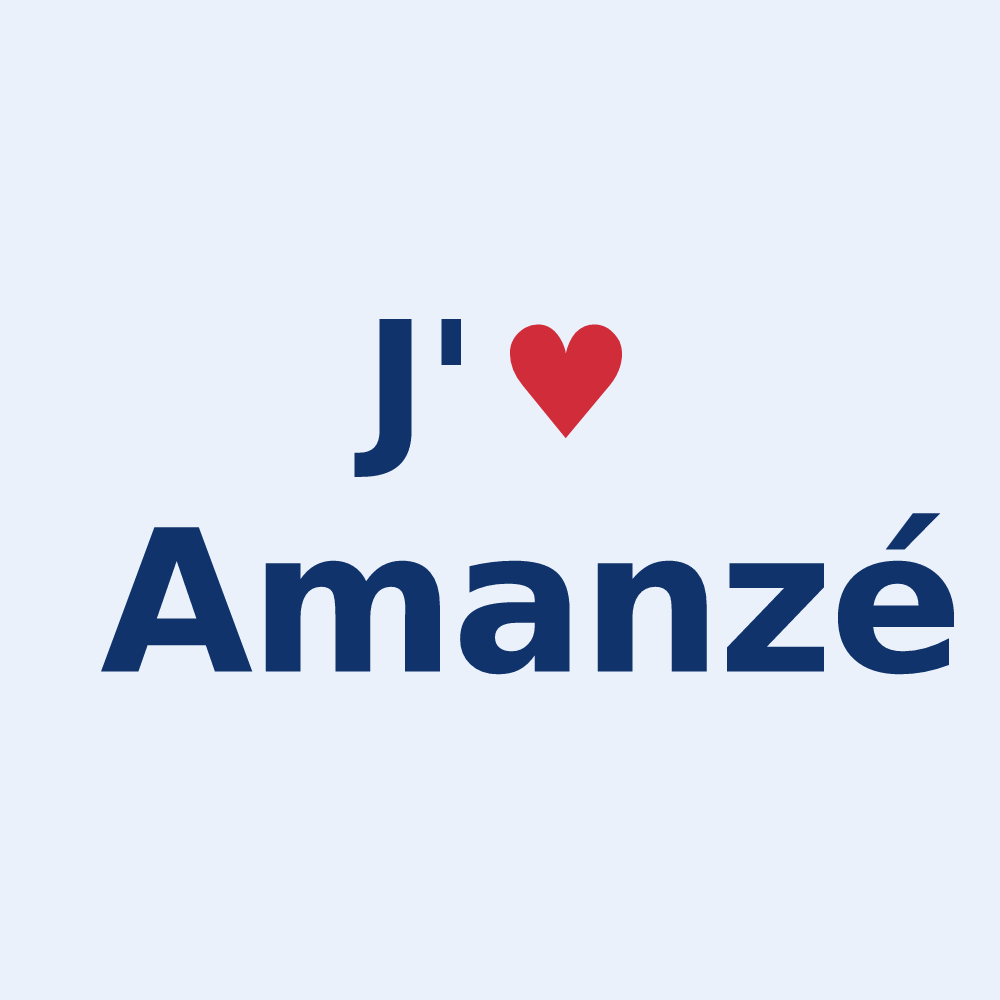 Sticker personnalisé Amanzé — design J'aime Amanzé