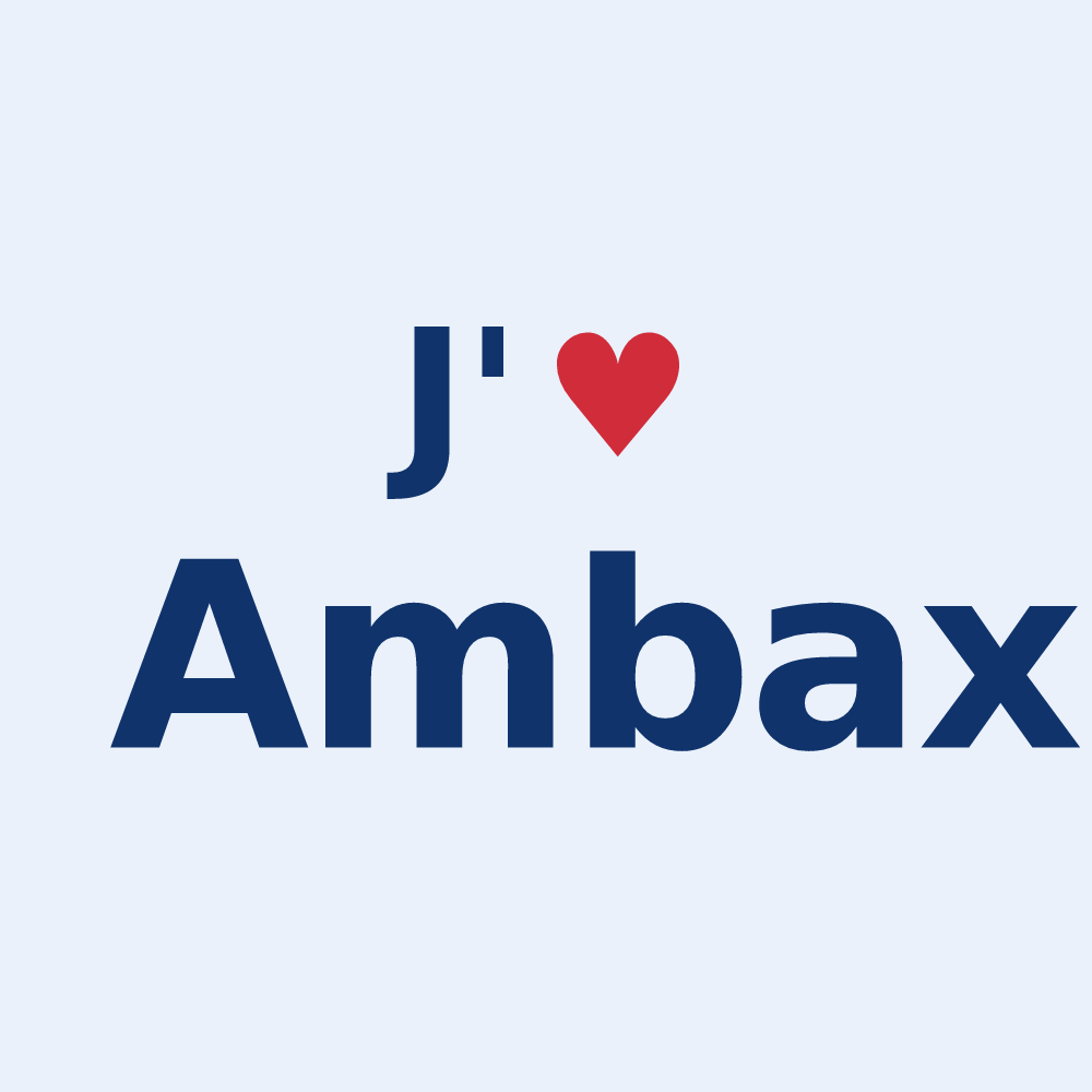 Sticker personnalisé Ambax — design J'aime Ambax