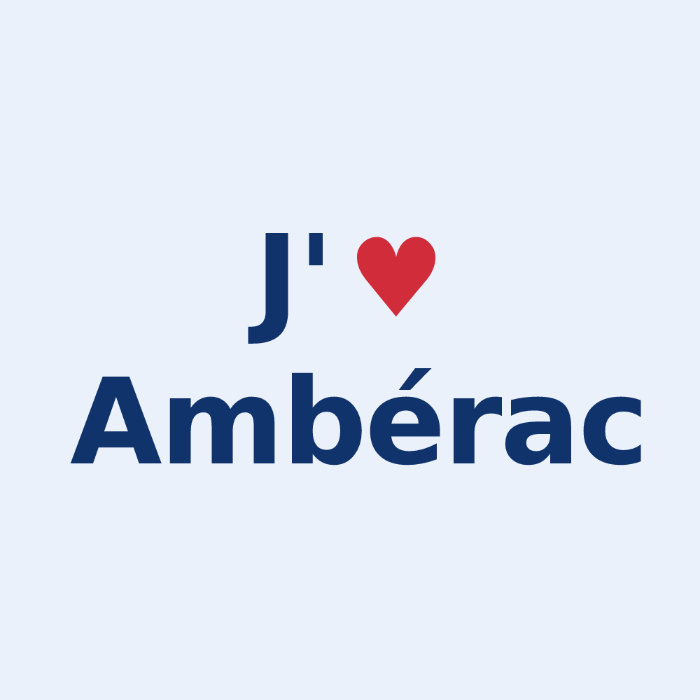 Sticker personnalisé Ambérac — design J'aime Ambérac