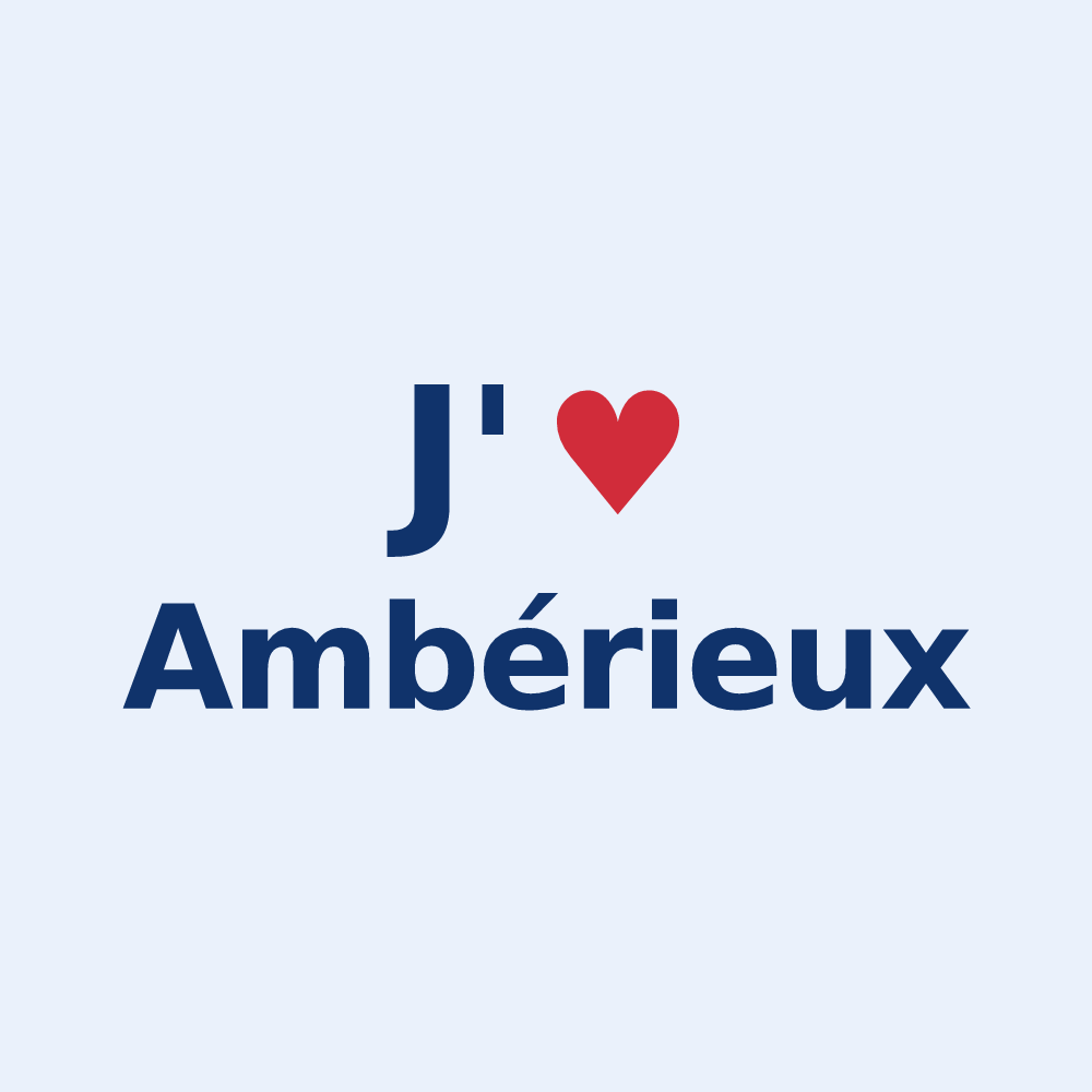 Sticker personnalisé Ambérieux — design J'aime Ambérieux