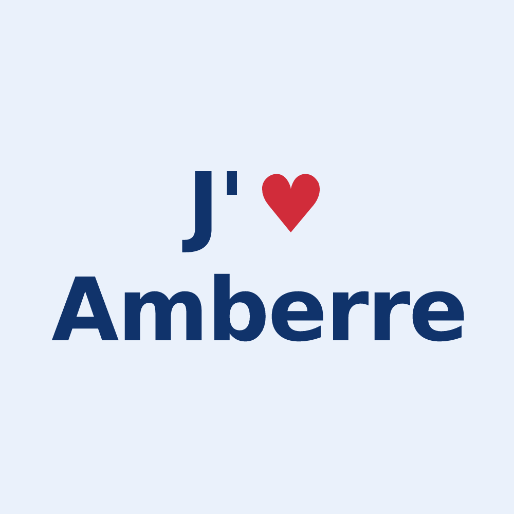 Sticker personnalisé Amberre — design J'aime Amberre