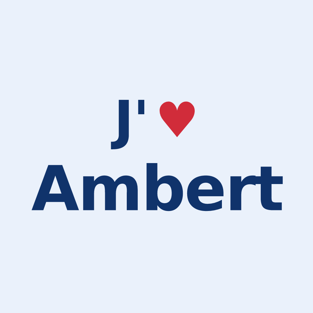 Sticker personnalisé Ambert — design J'aime Ambert