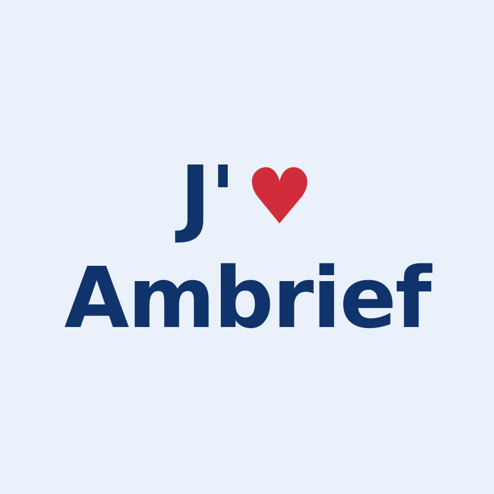 Sticker personnalisé Ambrief — design J'aime Ambrief