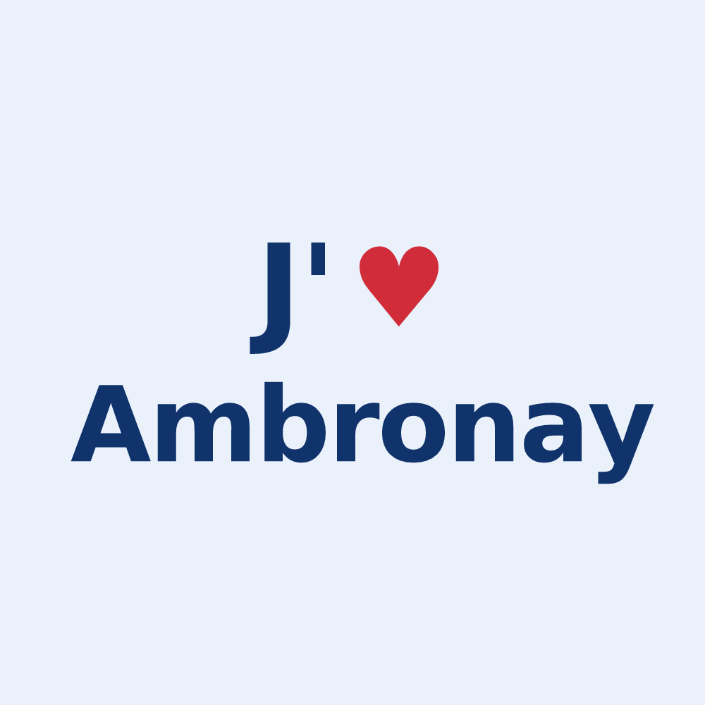 Sticker personnalisé Ambronay — design J'aime Ambronay