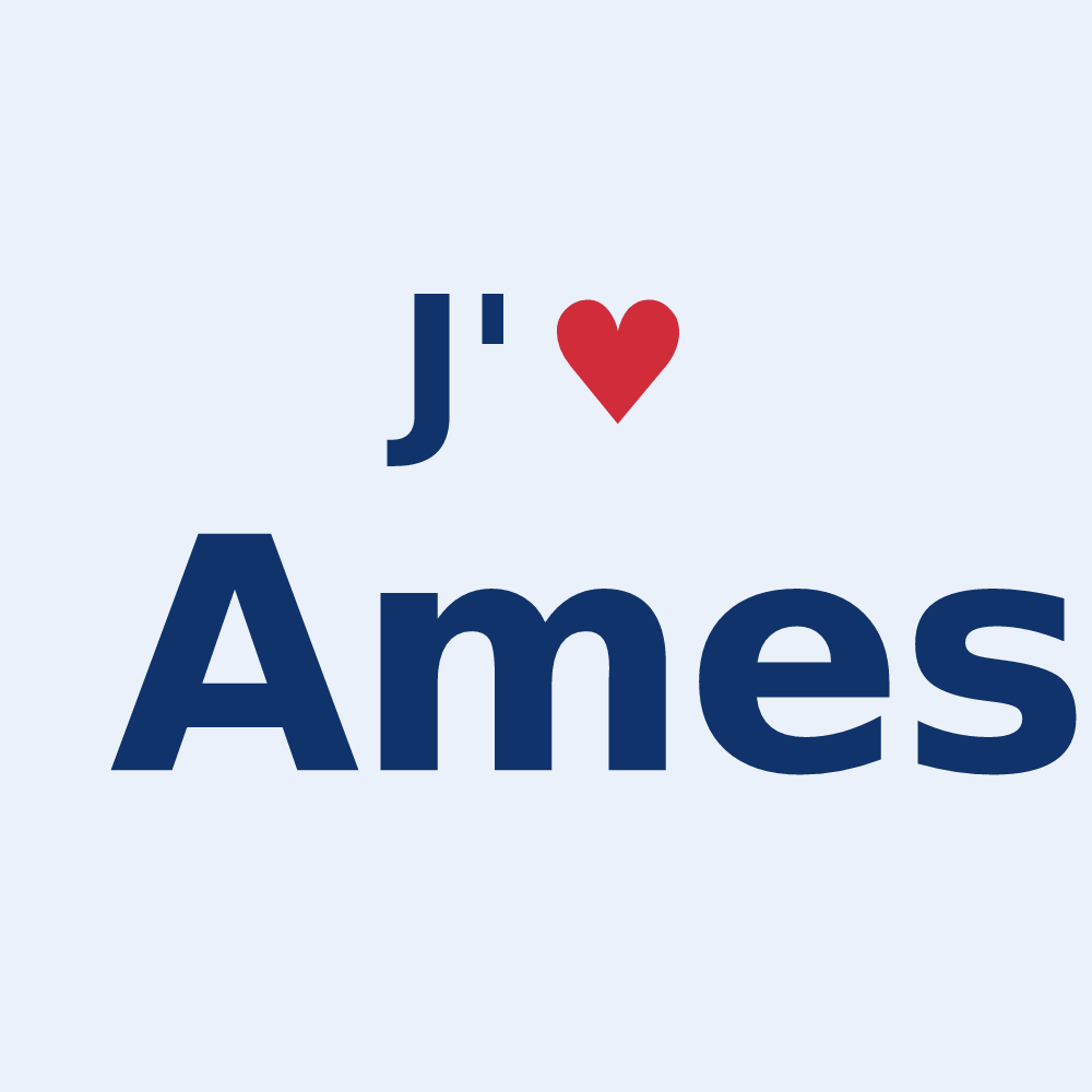 Sticker personnalisé Ames — design J'aime Ames