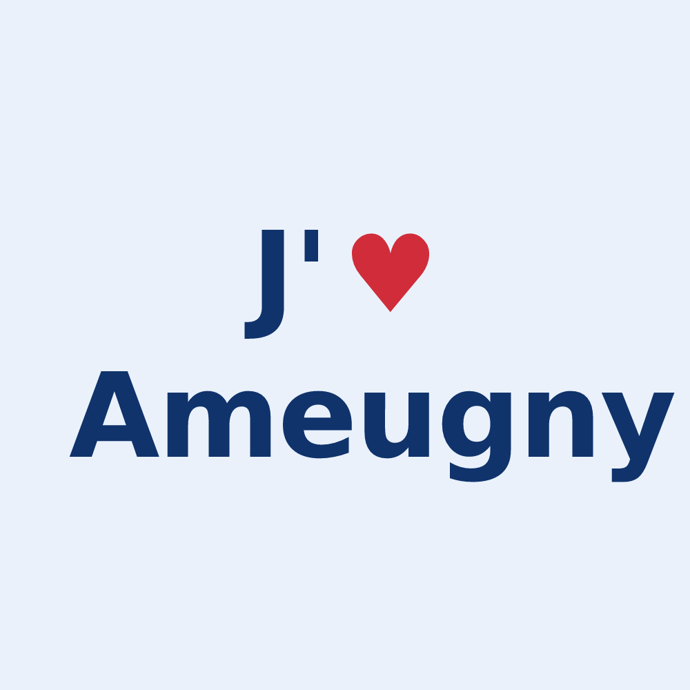 Sticker personnalisé Ameugny — design J'aime Ameugny