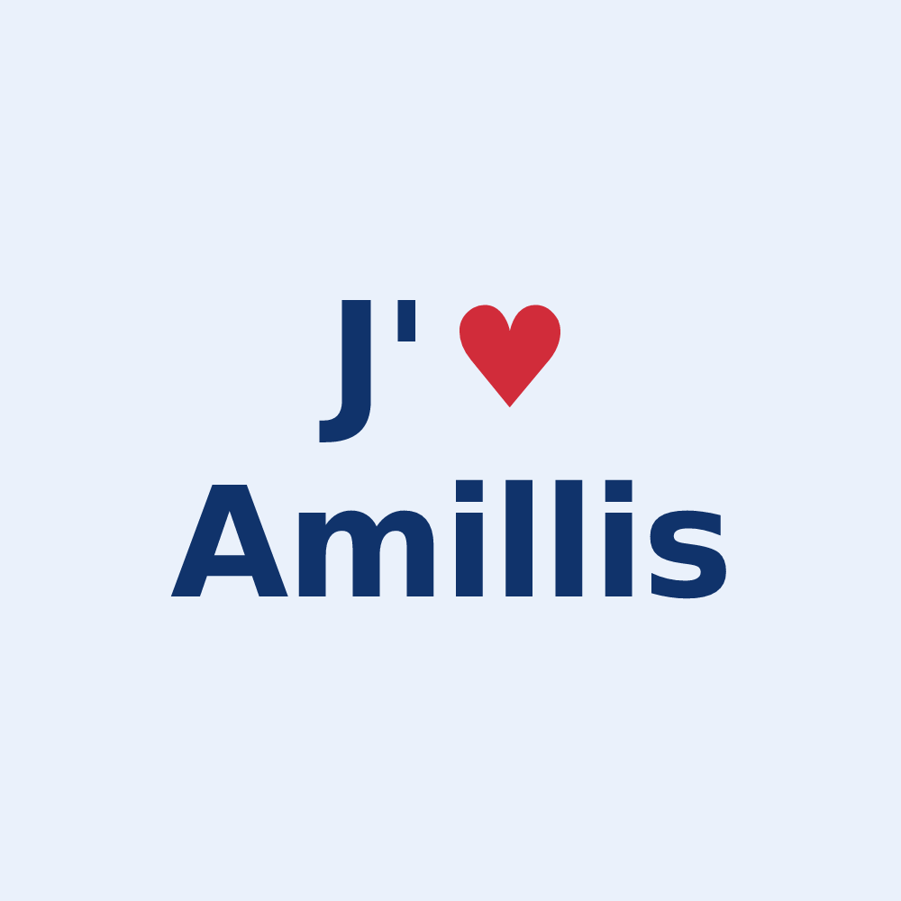 Sticker personnalisé Amillis — design J'aime Amillis