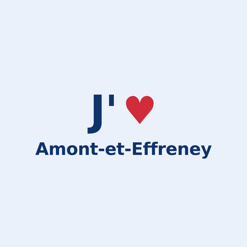 Sticker personnalisé Amont-et-Effreney — design « J'aime Amont-et-Effreney » imprimé sur le sticker