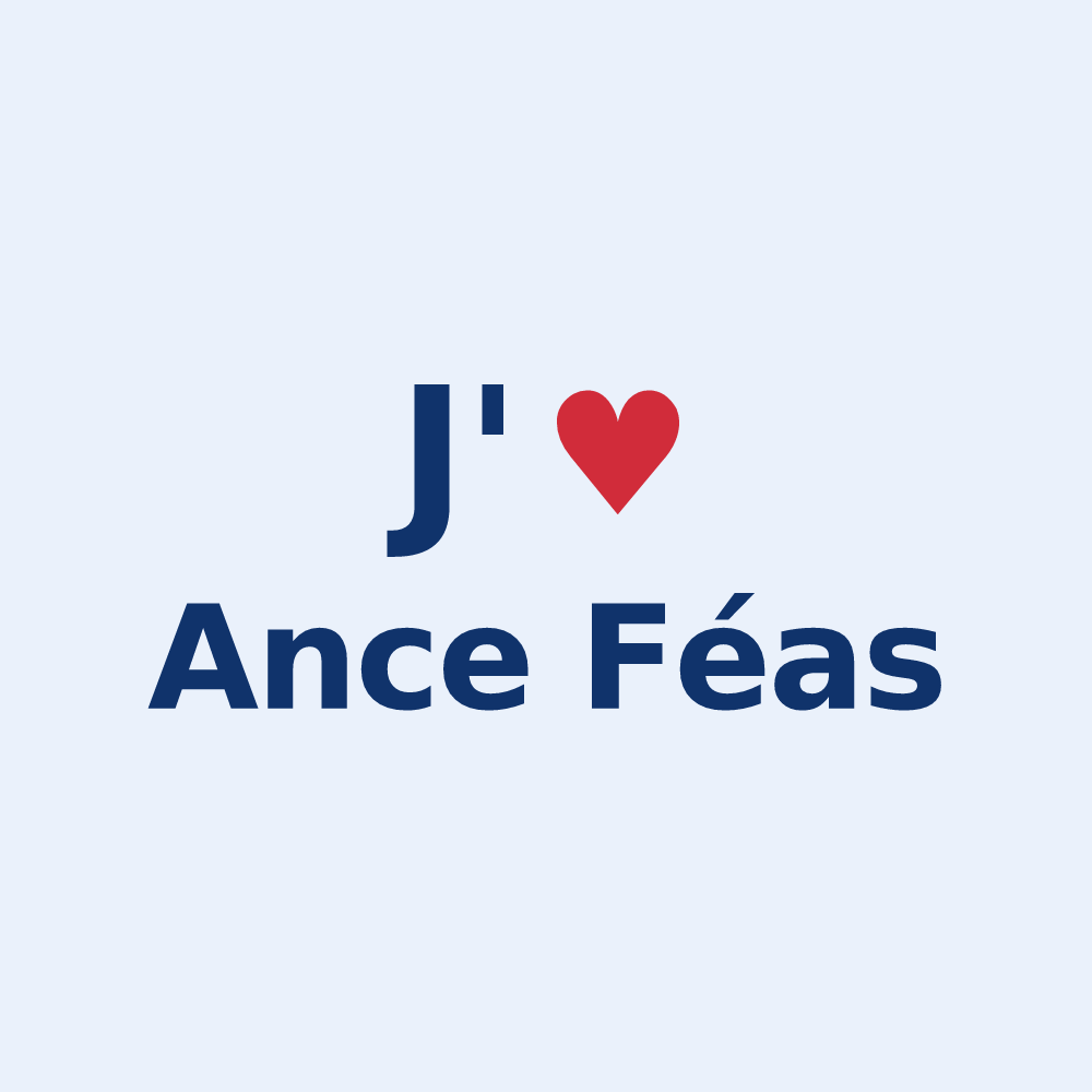 Sticker personnalisé Ance Féas — design J'aime Ance Féas