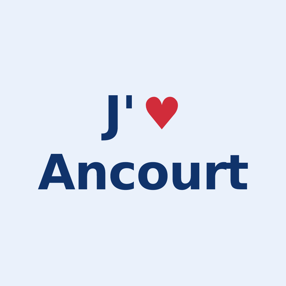 Sticker personnalisé Ancourt — design « J'aime Ancourt » imprimé sur le sticker