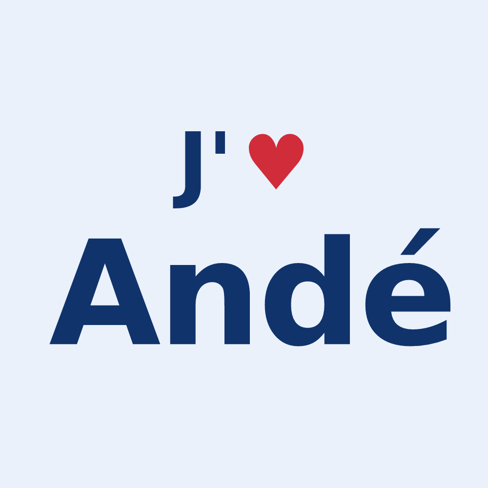 Sticker personnalisé Andé — design J'aime Andé