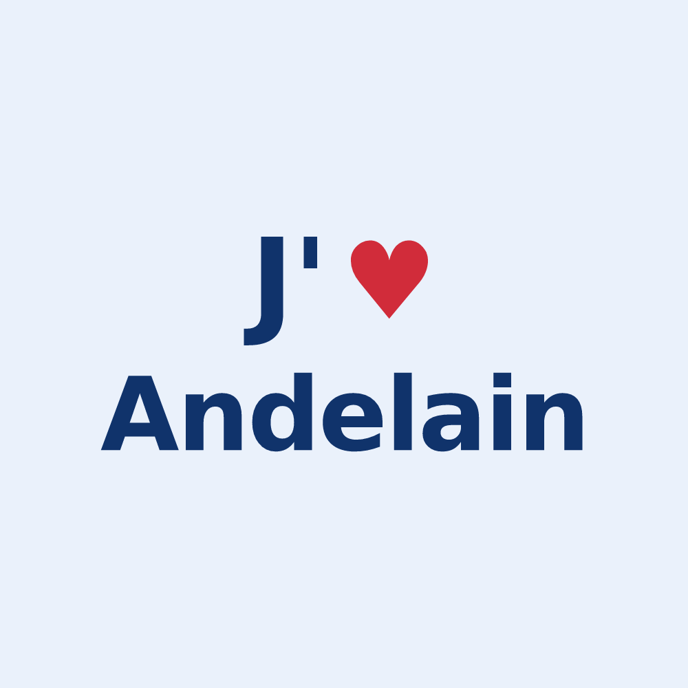 Sticker personnalisé Andelain — design J'aime Andelain