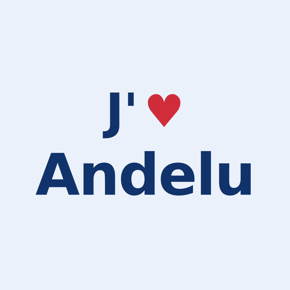 Sticker personnalisé Andelu — design J'aime Andelu