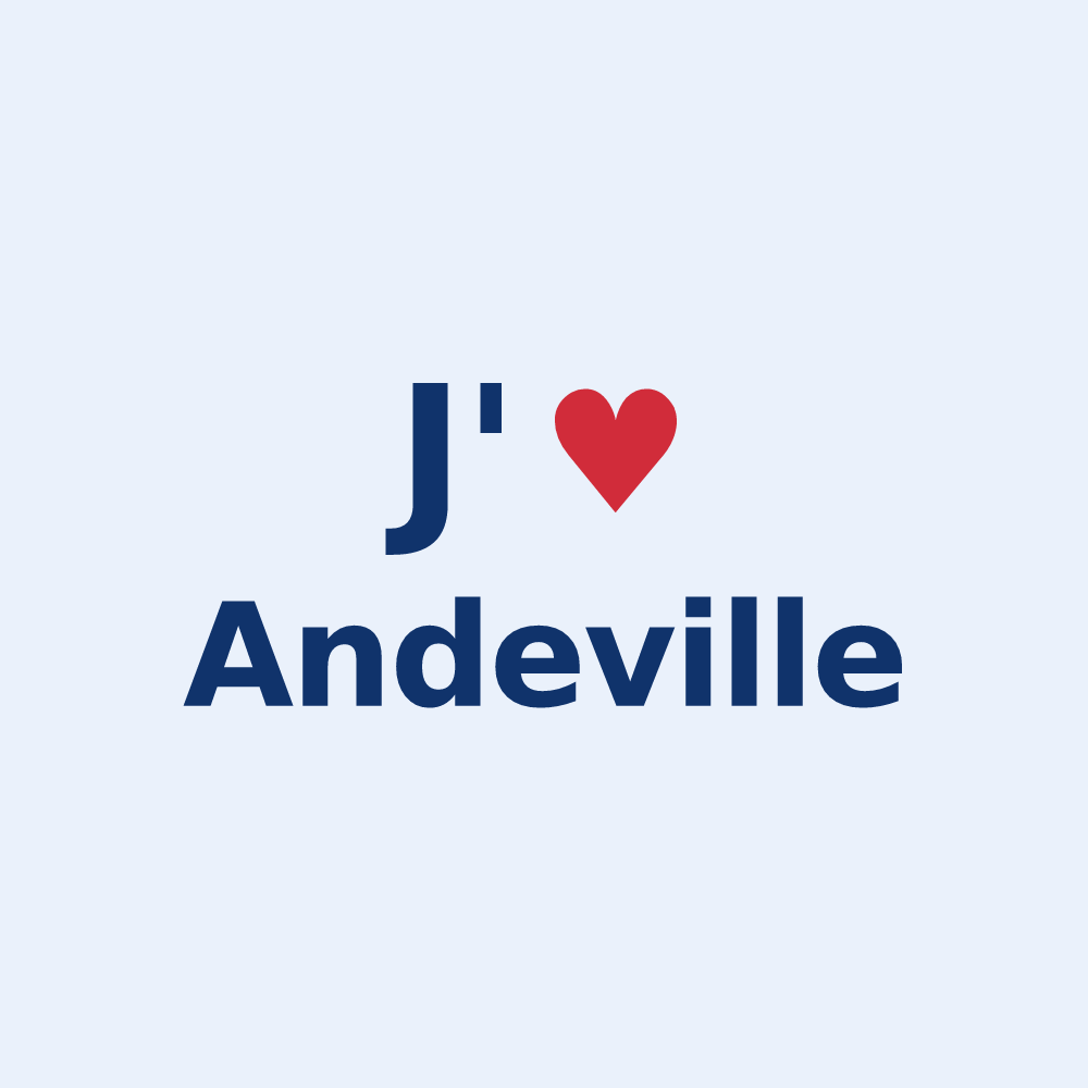 Sticker personnalisé Andeville — design J'aime Andeville