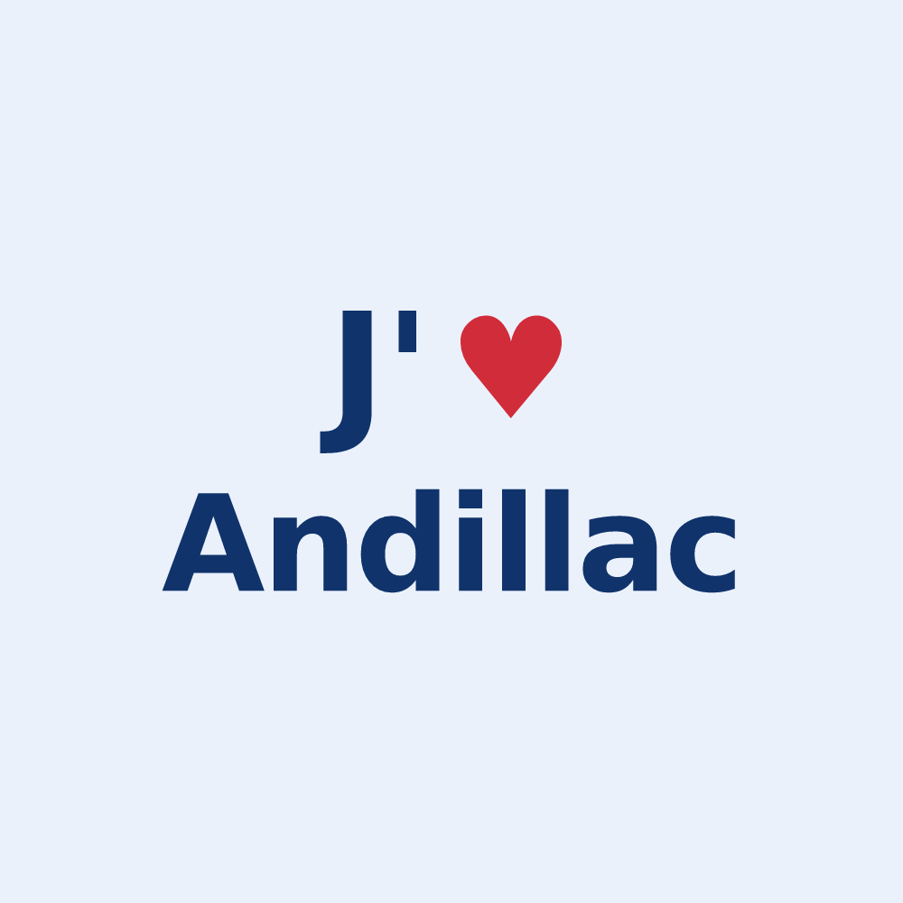 Sticker personnalisé Andillac — design J'aime Andillac