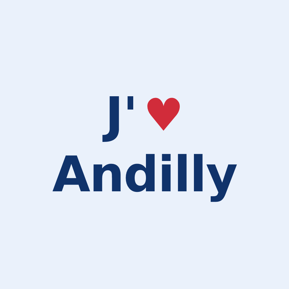 Sticker personnalisé Andilly — design J'aime Andilly