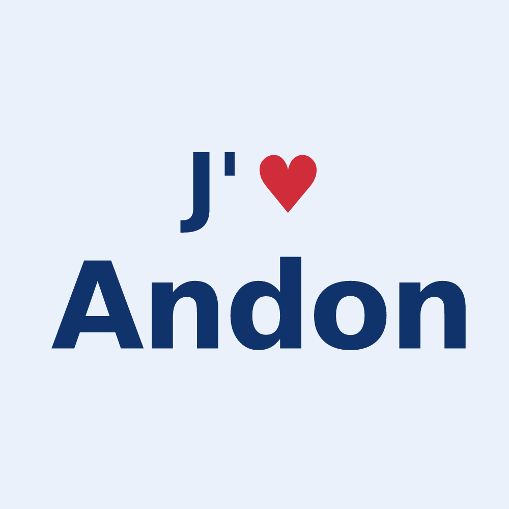 Sticker personnalisé Andon — design J'aime Andon