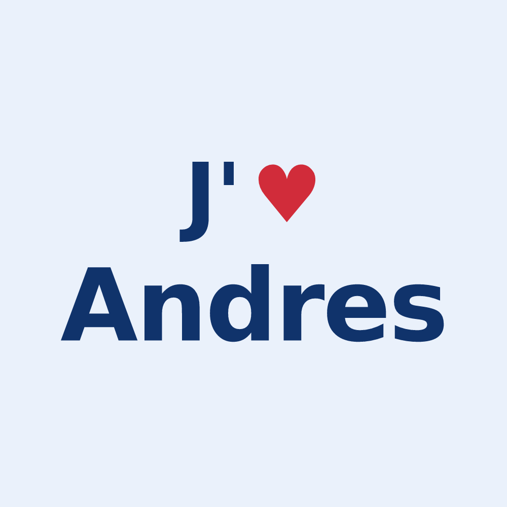 Sticker personnalisé Andres — design J'aime Andres