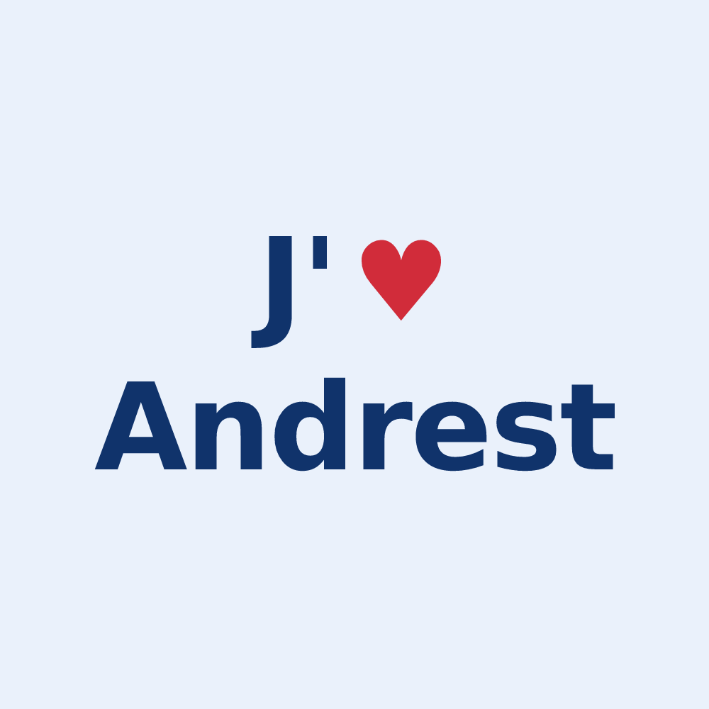 Sticker personnalisé Andrest — design J'aime Andrest